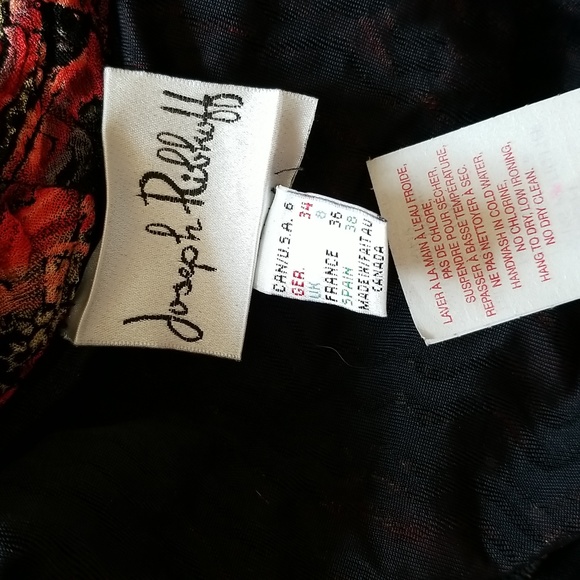 Joseph Ribkoff Vintage Croptop Beaded Bolero Jacket Top Wrap / Sz 6 / Red, Black - Picture 12 of 16